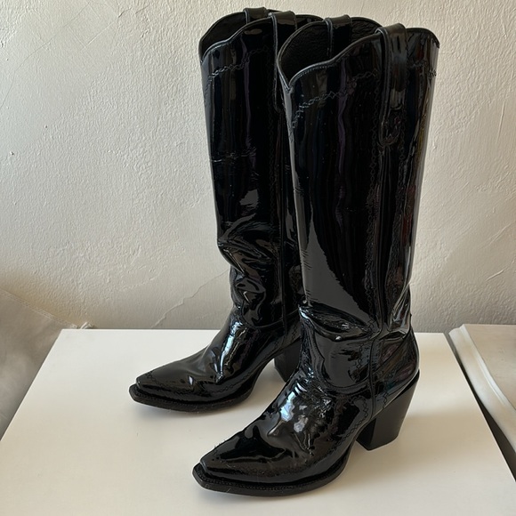 Denver Western Knee High Patent Boots - Picture 4 of 13
